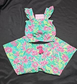 Tommy Bahama Kids Tropical Pink and Green Outfit